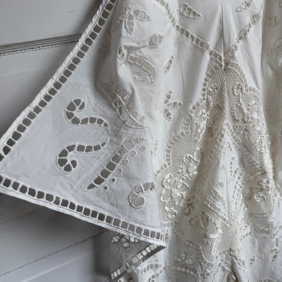 ZARA White Embroidered Lace Maxi Dress NWT Boho Cotton Slip Beach Resort ZW XS - Picture 11 of 14